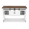 VEVOR Coffee Bar Cabinet, 47.3 x 15.7 x 32.7 in Farmhouse Coffee Bar Cabinet with 4-Tier Storage, Coffee Bar Table with Barn Doors, Farmhouse Sideboard Buffet Cabinet for Living Room, Entryway