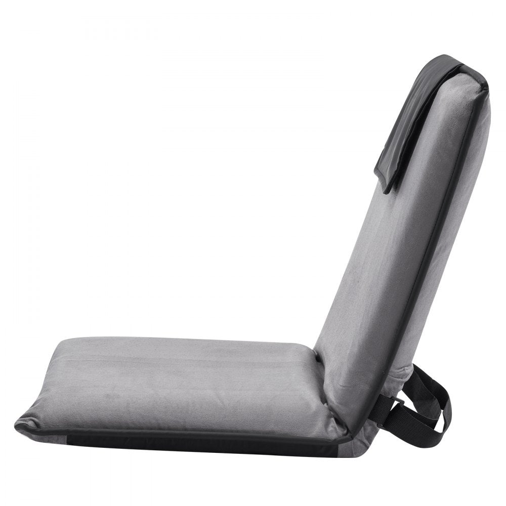 VEVOR Floor Chair, 6-Position Adjustable Meditation Chair with Back Support, Folding Sofa Chair for Reading TV Watching and Gaming, Portable Floor Seat Lounge Sofa Chair for Kids Teens Adults, Gray