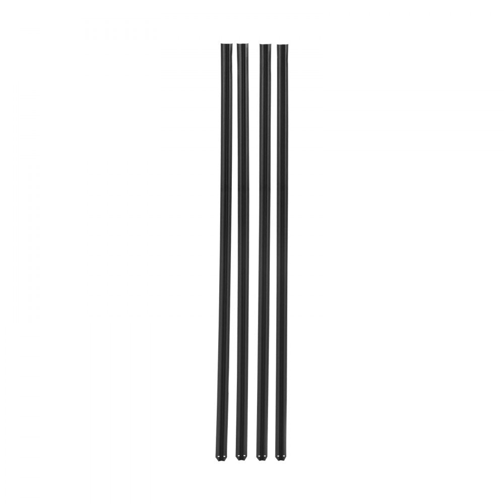 VEVOR Bottom Locking Privacy Slats, Single-Wall Vertical Bottom-Locking Slats for Chain-Link Fence, High-Density HDPE Chain Link Slats Ideally Fit 6' High Fence for Garden, Farm, Sports Field(Black)