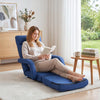 VEVOR Floor Chair, 5 Adjustable Positions Folding Floor Gaming Chair with Back Support, Armrests, and Cushion, Sturdy Metal Frame with Recycled Foam and Linen Fabric, for Reading, Relaxing, Dark Blue