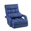 VEVOR Floor Chair, 5 Adjustable Positions Folding Floor Gaming Chair with Back Support, Armrests, and Cushion, Sturdy Metal Frame with Recycled Foam and Linen Fabric, for Reading, Relaxing, Dark Blue