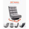 VEVOR Swivel Floor Gaming Chair, 360-Degree Rotating Floor Chair with 4 Adjustable Position Folding Backrest and Lumbar Support, Folding Video Reclining Sofa for Watching TV Reading Playing Game, Gray