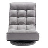 VEVOR Swivel Floor Gaming Chair, 360-Degree Rotating Floor Chair with 4 Adjustable Position Folding Backrest and Lumbar Support, Folding Video Reclining Sofa for Watching TV Reading Playing Game, Gray