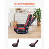 VEVOR Swivel Floor Gaming Chair with Armrests, 360-Degree Rotating Floor Chair with 6 Adjustable Position Folding Backrest and Lumbar Support, Folding Video Reclining Sofa for TV Reading, Red Black