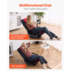 VEVOR Swivel Floor Gaming Chair with Armrests, 360-Degree Rotating Floor Chair with 6 Adjustable Position Folding Backrest and Lumbar Support, Folding Video Reclining Sofa for TV Reading, Red Black