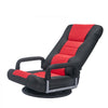 VEVOR Swivel Floor Gaming Chair with Armrests, 360-Degree Rotating Floor Chair with 6 Adjustable Position Folding Backrest and Lumbar Support, Folding Video Reclining Sofa for TV Reading, Red Black