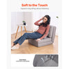 VEVOR Convertible Flip Chair, 5-Position Adjustable Floor Lazy Sofa, Folding Upholstered Couch Bed with Adjustable Backrest Metal Frame and Pillow, Folding Sofa Bed Chair for Living Room Bedroom, Gray