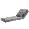 VEVOR Convertible Flip Chair, 5-Position Adjustable Floor Lazy Sofa, Folding Upholstered Couch Bed with Adjustable Backrest Metal Frame and Pillow, Folding Sofa Bed Chair for Living Room Bedroom, Gray