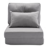 VEVOR Convertible Flip Chair, 5-Position Adjustable Floor Lazy Sofa, Folding Upholstered Couch Bed with Adjustable Backrest Metal Frame and Pillow, Folding Sofa Bed Chair for Living Room Bedroom, Gray