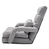 VEVOR Floor Chair, Floor Gaming Chair with 5 Adjustable Position and Back Support, Folding Sofa Chair with Armrest for Adults, Sofa Lounger Bed with Back Cushion for Living Room and Bedroom, Gray