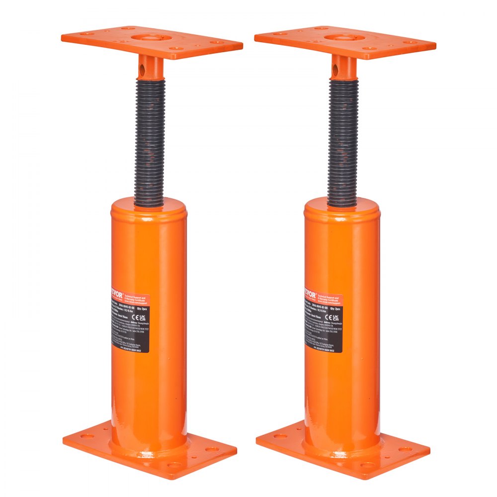 VEVOR House Floor Jacks, 2 Pack, 12"-16" Height Range, 9700 lbs Max Load Capacity Per Unit, Adjustable Support Beam Basement Jack Post Pole for Leveling, Steel Telescoping Jack for Temporary Support