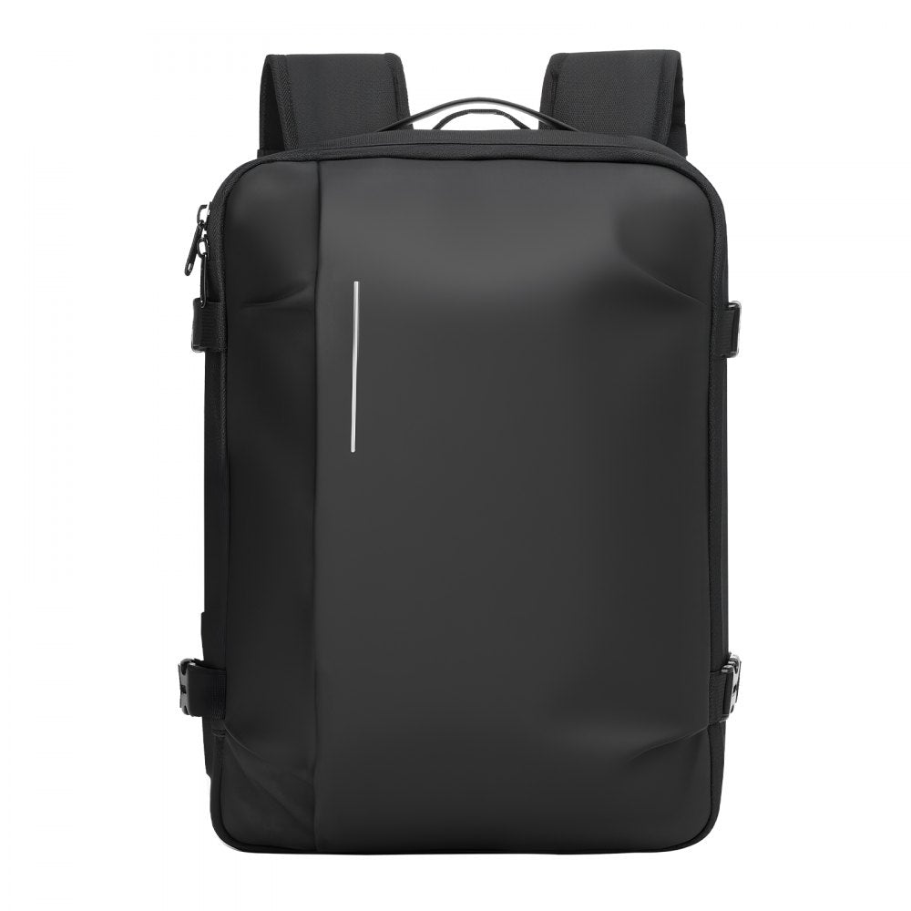 VEVOR Vacuum Travel Backpack, 35L, Vacuum Seal Compression Travel Backpack with Air Pump, Multiple Pockets & Compartments, Water-Resistant Carry-On Suitcase Luggage, Casual Personal Item Bag, Black