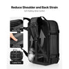 VEVOR Vacuum Travel Backpack, 65L, Expandable Vacuum Seal Compression Travel Backpack with Pump, with TSA-Approved Lock, Airback Vacpack, Water-Resistant Carry-On Suitcase Luggage, for Business, Black