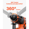 VEVOR 20V Brushless Cordless Hammer Drill, Lithium-Ion 1.1 Inch Rotary Hammer Driver, SDS-Plus Electric Lightweight Power Tool Kit with Battery and Charger, 4 Functions, 1200 RPM, 5300 BPM