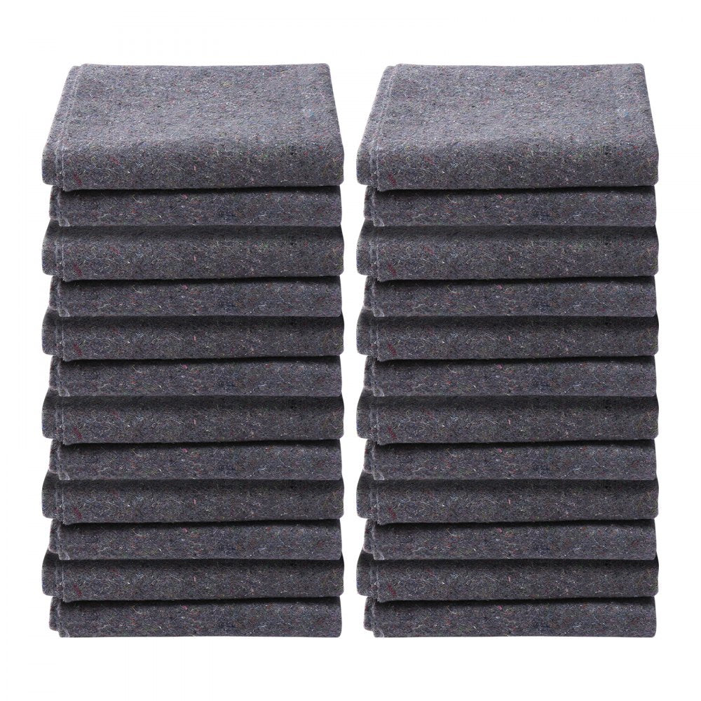 VEVOR Moving Blankets, 72" x 54", 21 lbs/dz Weight, 12 Packs, Professional Recycled Cotton Packing Blanket, Large Heavy Duty Shipping Mover Pads Perfect for Protecting Furniture, Floors, Appliances