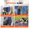 VEVOR Moving Blankets, 80" x 72", 65 lbs/dz Weight, 12 Packs, Professional Non-Woven & Recycled Cotton Packing Blanket, Heavy Duty Mover Pads for Protecting Furniture, Floors, Appliances, Blue/Orange