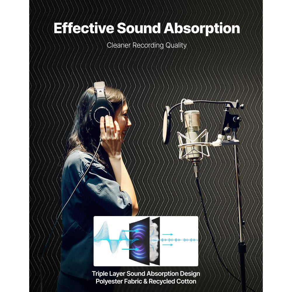 VEVOR Sound Dampening Blankets, Soundproof Curtains with 80 x 48 in, Soundproof Blanket with Grommets, Studio Grommeted Blanket, for Window, Door, Light Blocker, Music Recording, Black