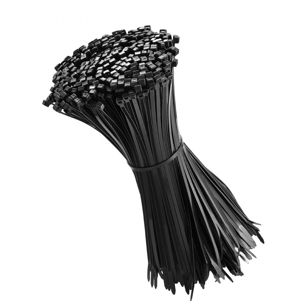 VEVOR 1000 Pack Cable Zip Ties, 12-inch Heavy Duty Cable Wire Ties with 50LBS High Tensile Strength, Multi-Purpose Self-Locking Nylon Tie Wraps, Heat & Cold Resistant for Indoor and Outdoor Use