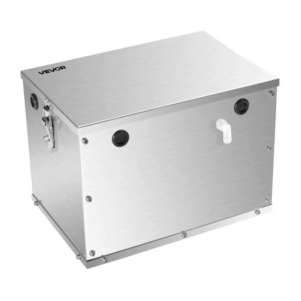 VEVOR Battery Box, Group 24/31 Trolling Motor Battery Box, Marine Batteries Case with Rubber-Grommet Cable Holes, Aluminum Alloy Shell Storage Case, Easy Installation, for Off-Road Racers, Trucks