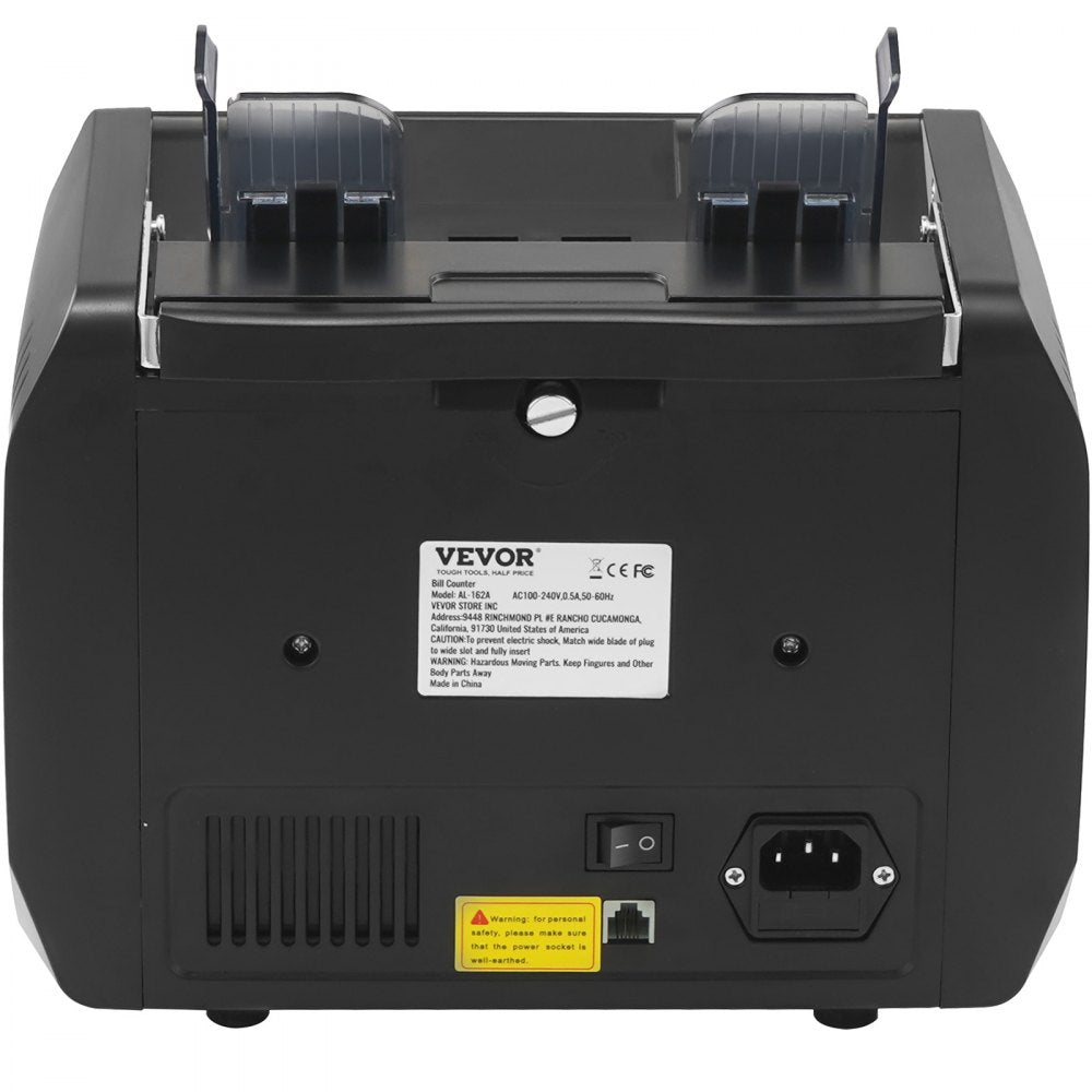 VEVOR Money Counter Machine, Bill Counter with UV, MG, IR and DD Counterfeit Detection, USD & EUR Cash Counting Machine with Add and Batch Modes, Large LCD & External Display