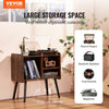 VEVOR Record Player Stand, Turntable Stand Holds Up to 100 Albums, Vintage Vinyl Record Cabinet with Removable Shelves, Record Player Table with Adjustable Height for Living Room, Bedroom, Brown
