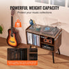 VEVOR Record Player Stand, Turntable Stand Holds Up to 100 Albums, Vintage Vinyl Record Cabinet with Removable Shelves, Record Player Table with Adjustable Height for Living Room, Bedroom, Brown