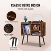 VEVOR Record Player Stand, Turntable Stand Holds Up to 100 Albums, Vintage Vinyl Record Cabinet with Removable Shelves, Record Player Table with Adjustable Height for Living Room, Bedroom, Brown
