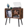 VEVOR Record Player Stand, Turntable Stand Holds Up to 100 Albums, Vintage Vinyl Record Cabinet with Removable Shelves, Record Player Table with Adjustable Height for Living Room, Bedroom, Brown