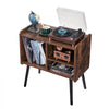 VEVOR Record Player Stand, Turntable Stand Holds Up to 100 Albums, Vintage Vinyl Record Cabinet with Removable Shelves, Record Player Table with Adjustable Height for Living Room, Bedroom, Brown