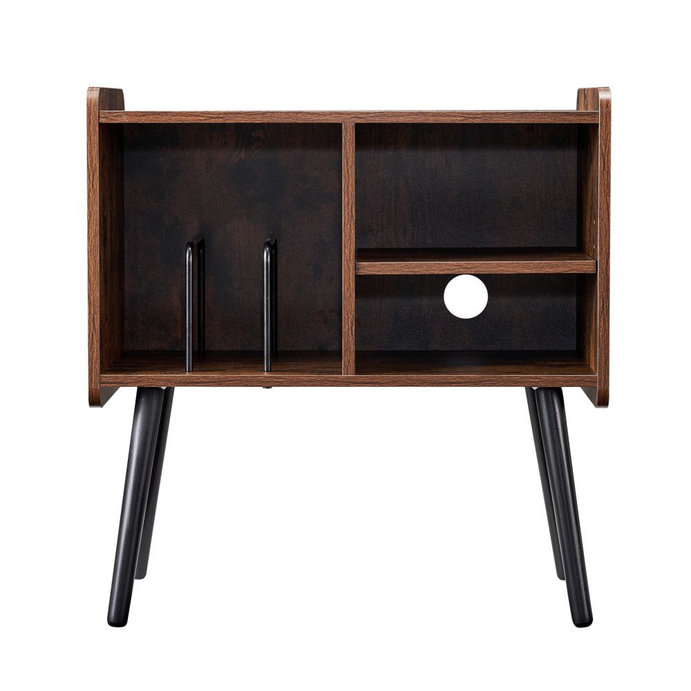 VEVOR Record Player Stand, Turntable Stand Holds Up to 100 Albums, Vintage Vinyl Record Cabinet with Removable Shelves, Record Player Table with Adjustable Height for Living Room, Bedroom, Brown