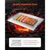 VEVOR Stainless Steel Griddle, 23x16 inch Universal Flat Top Rectangular Plate, Gas Grill Griddle for BBQ Grill, Teppanyaki, Portable Family Cookware with Handle, for Camping Tailgating Party