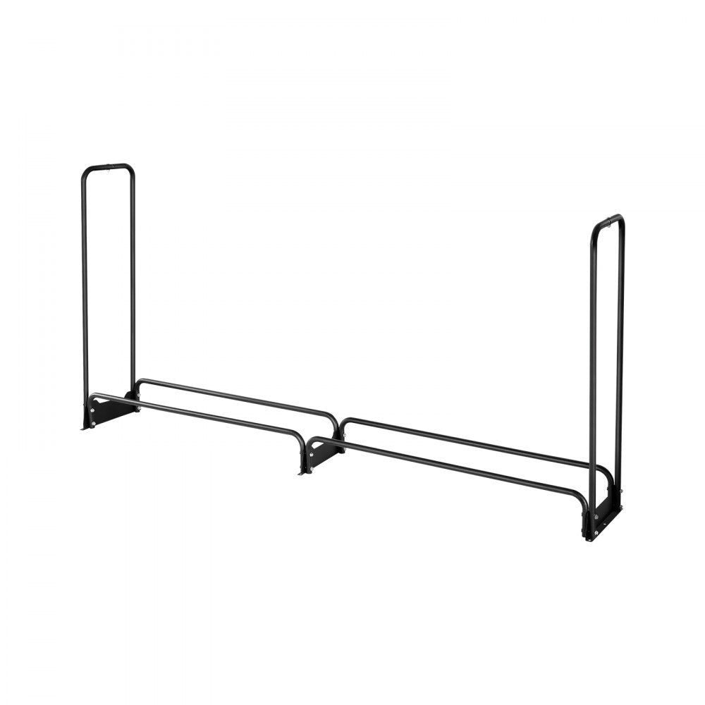 VEVOR Firewood Rack with Waterproof Cover, 101 x 14 x 46 in Outdoor Firewood Holder, 660lb Weight Capacity, 1/2 Cord Log Holder, Half-Covered, Powder-coated Wood Storage Rack for Fireplace Deck