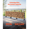 VEVOR Firewood Rack with Waterproof Cover, 150 x 14 x 46 in Outdoor Firewood Holder, 660lb Weight Capacity, 1/2 Cord Log Holder, Half-Covered, Powder-coated Wood Storage Rack for Fireplace Deck