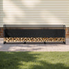 VEVOR Firewood Rack with Waterproof Cover, 150 x 14 x 46 in Outdoor Firewood Holder, 660lb Weight Capacity, 1/2 Cord Log Holder, Half-Covered, Powder-coated Wood Storage Rack for Fireplace Deck