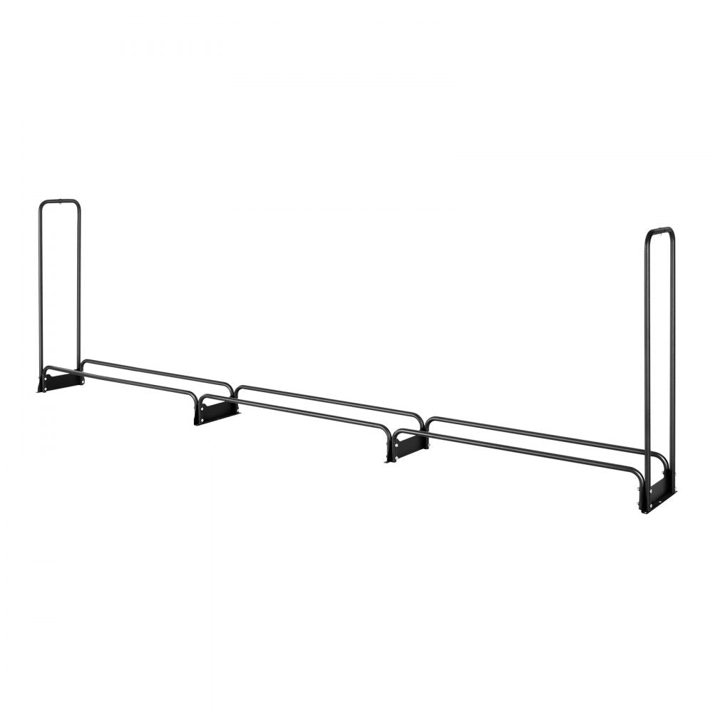VEVOR Firewood Rack with Waterproof Cover, 150 x 14 x 46 in Outdoor Firewood Holder, 660lb Weight Capacity, 1/2 Cord Log Holder, Half-Covered, Powder-coated Wood Storage Rack for Fireplace Deck