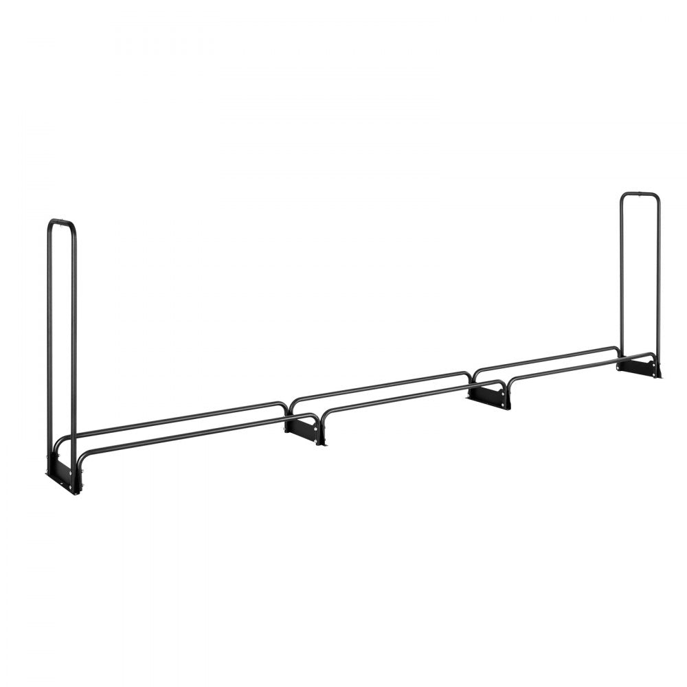 VEVOR Firewood Rack with Waterproof Cover, 150 x 14 x 46 in Outdoor Firewood Holder, 660lb Weight Capacity, 1/2 Cord Log Holder, Half-Covered, Powder-coated Wood Storage Rack for Fireplace Deck