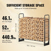 VEVOR 4.3FT Outdoor Firewood Rack with Cover, 52x14.2x46.1 in, Heavy Duty Firewood Holder & 600D Oxford Waterproof Cover for Fireplace, Patio, Indoor/Outdoor Log Storage Rack for 1/4 Cord of Firewood
