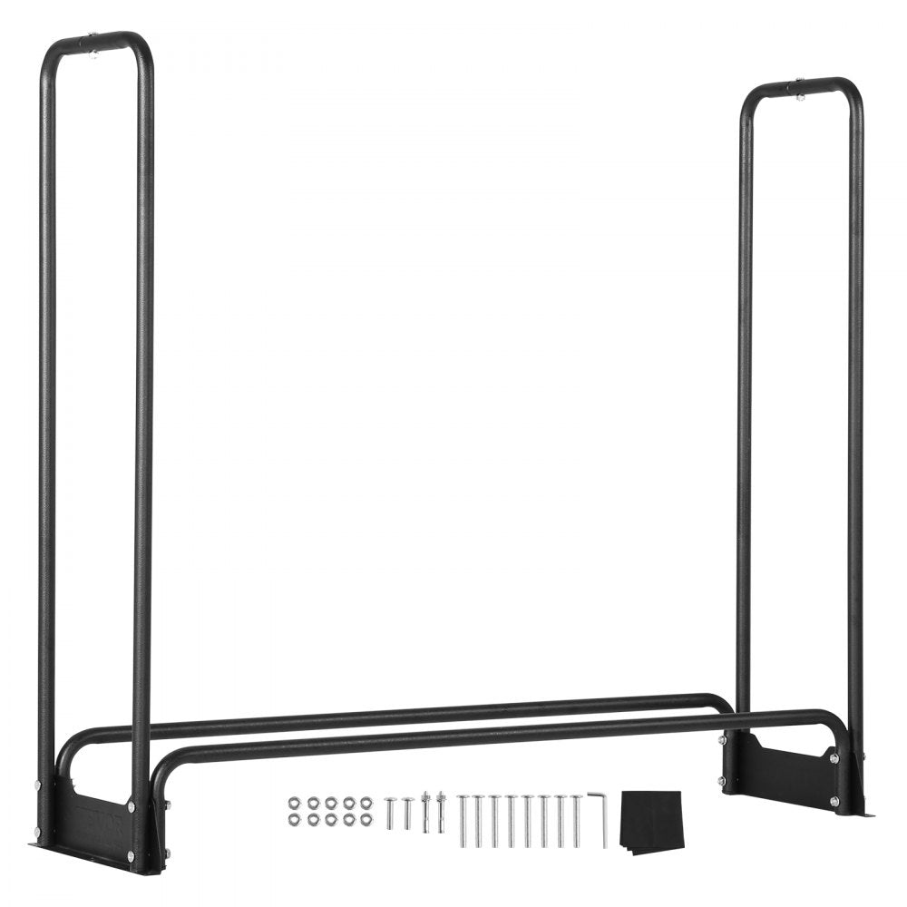 VEVOR 4.3FT Outdoor Firewood Rack with Cover, 52x14.2x46.1 in, Heavy Duty Firewood Holder & 600D Oxford Waterproof Cover for Fireplace, Patio, Indoor/Outdoor Log Storage Rack for 1/4 Cord of Firewood