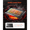 VEVOR Carbon Steel Griddle, 24x16 inch Universal Flat Top Rectangular Plate, Gas Grill Griddle for BBQ Grill, Teppanyaki, Portable Family Cookware with Handle, for Camping Tailgating Party