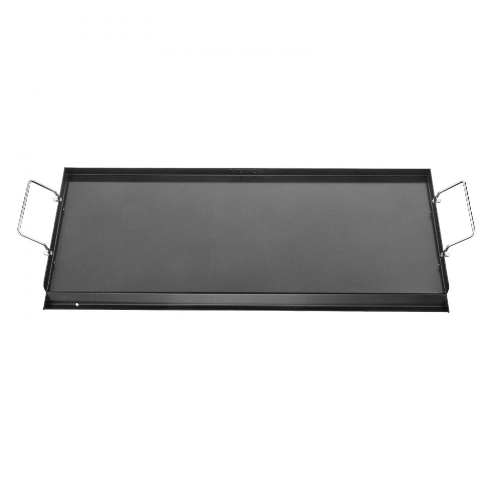 VEVOR Carbon Steel Griddle, 32x14 inch Universal Flat Top Rectangular Plate, Gas Grill Griddle for BBQ Grill, Teppanyaki, Portable Family Cookware with Handle, for Camping Tailgating Party
