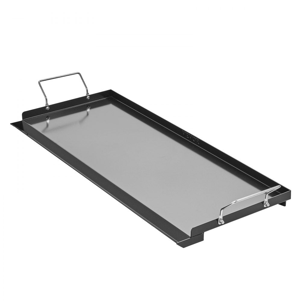 VEVOR Carbon Steel Griddle, 32x14 inch Universal Flat Top Rectangular Plate, Gas Grill Griddle for BBQ Grill, Teppanyaki, Portable Family Cookware with Handle, for Camping Tailgating Party