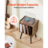VEVOR Record Player Stand, 2 Tiers Turntable Stand with 4 Cabinets, Holds up to 100 Albums, Wooden Vinyl Record Storage Cabinet with Display Shelf for Bedroom, Living Room, Brown