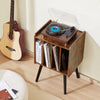 VEVOR Record Player Stand, 2 Tiers Turntable Stand with 4 Cabinets, Holds up to 100 Albums, Wooden Vinyl Record Storage Cabinet with Display Shelf for Bedroom, Living Room, Brown