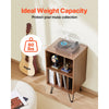 VEVOR Record Player Stand, 3 Tiers Turntable Stand with Record Storage, Vinyl Record Storage Cabinet with Metal Legs for Bedroom, Living Room, Brown