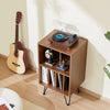 VEVOR Record Player Stand, 3 Tiers Turntable Stand with Record Storage, Vinyl Record Storage Cabinet with Metal Legs for Bedroom, Living Room, Brown