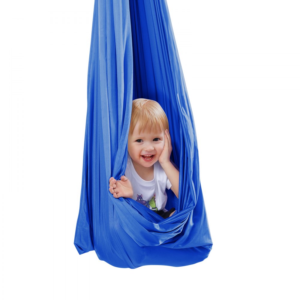 VEVOR Sensory Swing for Kids, 3.1 Yards, Therapy Swing for Children with Special Needs, Cuddle Swing Indoor Outdoor Hammock for Child & Adult with Autism, ADHD, Aspergers, Sensory Integration, Blue