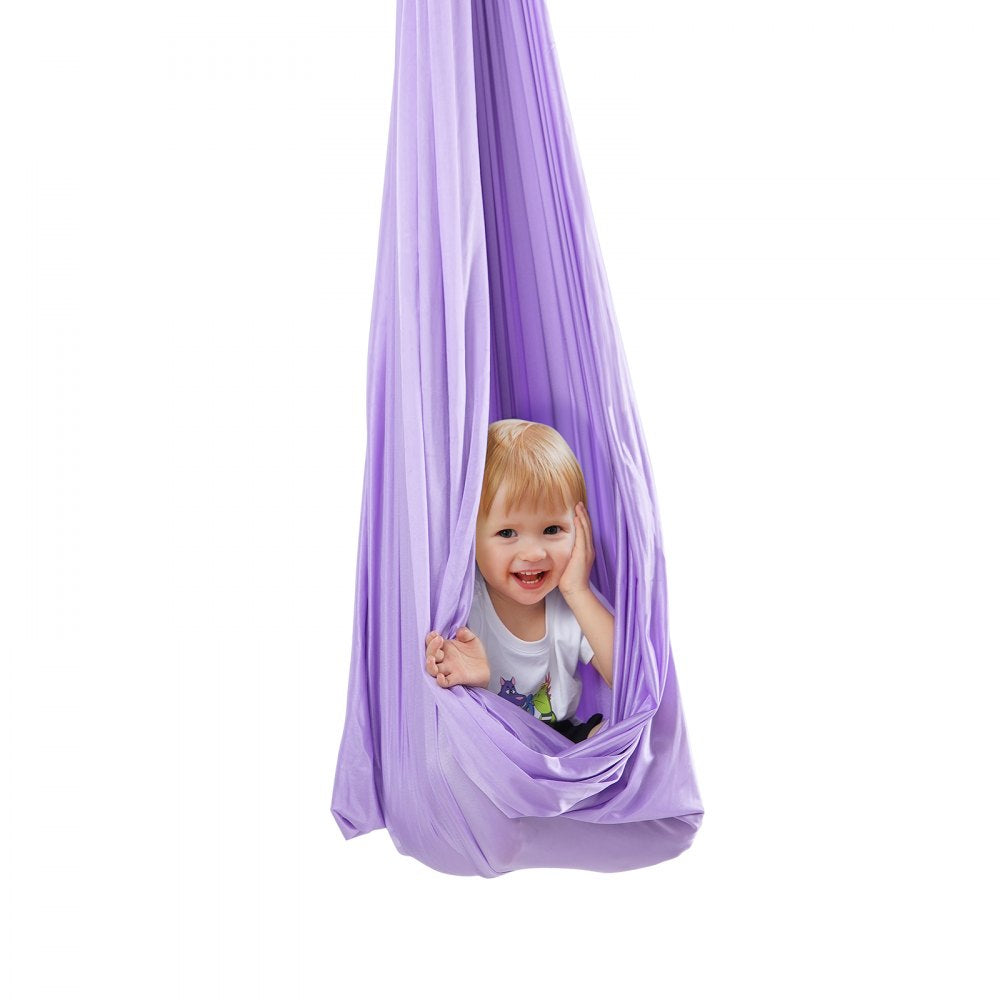 VEVOR Sensory Swing for Kids, 3.1 Yards, Therapy Swing for Children with Special Needs, Cuddle Swing Indoor Outdoor Hammock for Child & Adult with Autism, ADHD, Aspergers, Sensory Integration, Purple