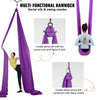 VEVOR Aerial Silk & Yoga Swing, 8.7 Yards, Aerial Yoga Hammock Kit with 100gsm Nylon Fabric, Full Rigging Hardware & Easy Set-up Guide, Antigravity Flying for All Levels Fitness Bodybuilding, Purple