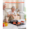 VEVOR Induction Cooktop 12in 2 Burners Built-in Electric Stove 220V 3500W, Low-Power Continuous Heating, Induction Burner for Kitchen, 11 Power Levels, Knob Control, Ceramic Glass, and Child Lock