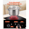 VEVOR Induction Cooktop 12in 2 Burners Built-in Electric Stove 220V 3500W, Low-Power Continuous Heating, Induction Burner for Kitchen, 11 Power Levels, Knob Control, Ceramic Glass, and Child Lock